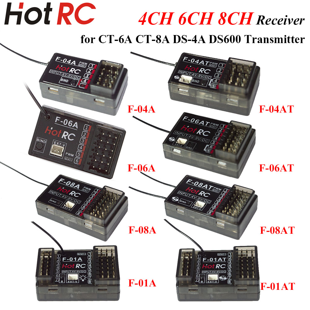 Drone Racing Receiver - HOTRC 2.4Ghz 4/6/8 Kanaals F-04A F-06AT
